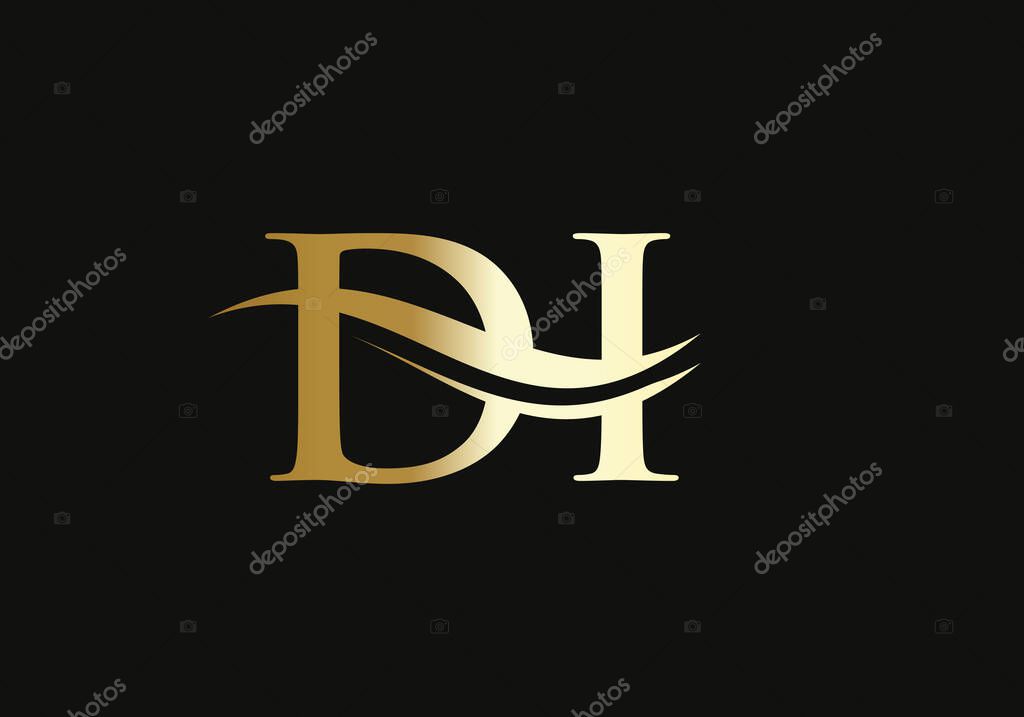 Initial DI logo design. Creative and Minimalist Letter DI Logo Design with water wave concept.