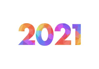 Mutlu yıllar 2021 vektör illüstrasyonu. Değişim ya da yeni yıl 2021 kavramına açık olmak. Mutlu yıllar 2021 tatil vektör metin tasarımı.