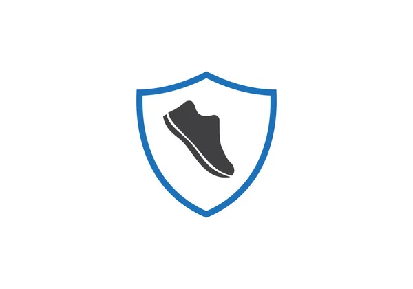 Atletische Schoen Hardlopen Logo Vector Template Met Schoen Concept Schoenpictogram — Stockvector