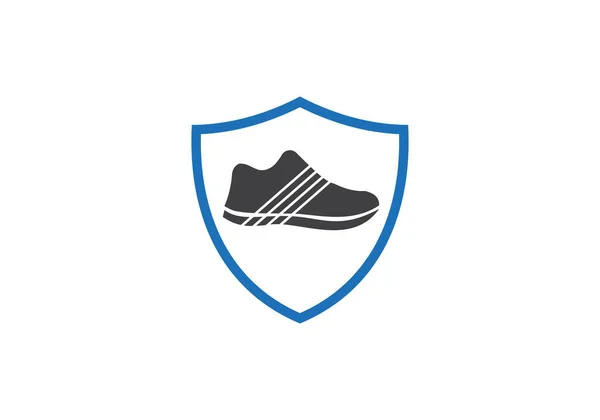 Atletische Schoen Hardlopen Logo Vector Template Met Schoen Concept Schoenpictogram — Stockvector