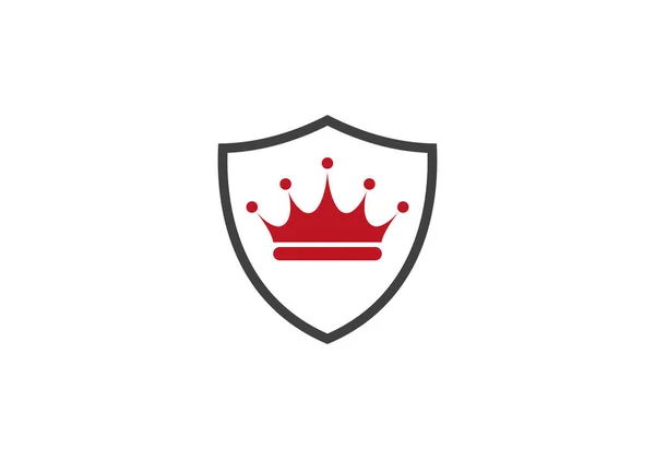 带有盾牌概念的皇冠标识向量 具有现代潮流的皇冠图标 — 图库矢量图片