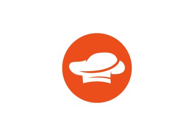 Restoran logosu. Şef şapka vektör logosu. Şef şapka logosu çizimi. yemek logosu