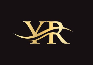 Su dalgası konseptli YR Logo Tasarımı. Modern modayla YR harf logosu tasarımı
