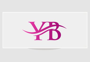 Elegant and stylish YB logo design for your company. YB letter logo design. YB Logo for luxury branding. vector