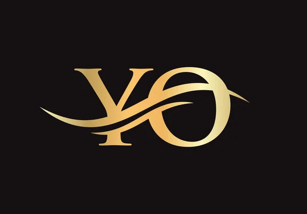 Projeto Inicial Logotipo Letra Ouro Design Logotipo Com Criativo Moderno —  Vetores de Stock