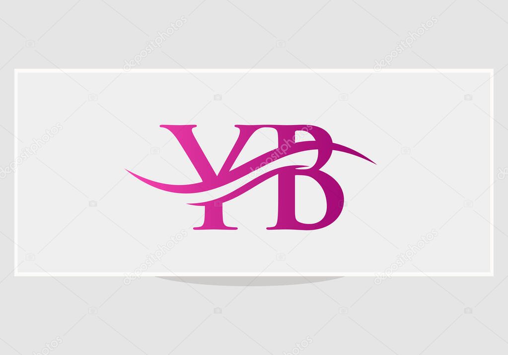 Elegant and stylish YB logo design for your company. YB letter logo design. YB Logo for luxury branding. 