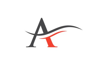 Su dalgası konseptli A Logosu Tasarımı. Modern modaya uygun bir harf logosu tasarımı. Lüks Bir harf logosu