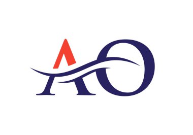 İlk monogram harfi AO logo tasarım vektörü. Modern modayla AO harf logosu tasarımı
