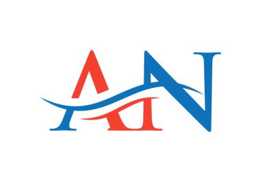 Monogram harfi AN logo tasarım vektörü. Modern modayla bir harf logosu tasarımı