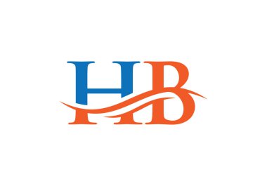İlk HB harfi bağlı logo vektör şablonu. Swoosh harfli HB logo tasarımı. H B Logo tasarımı ve modern trend