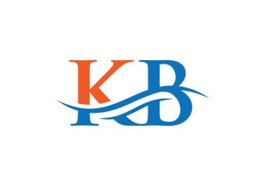 Modern modern iş tipografi vektör şablonlu modern KB harfi logosu. Yaratıcı soyut harf KB logo tasarımı