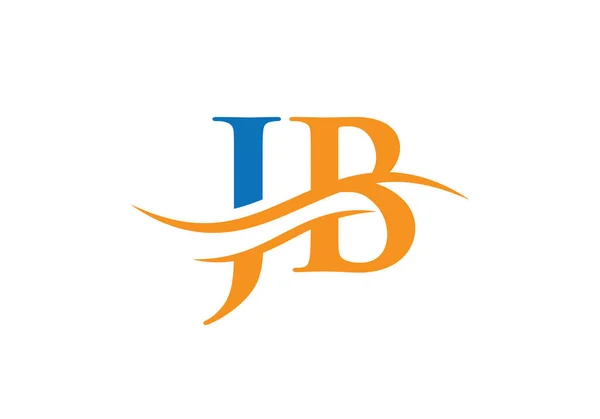 Su Dalgası JB Logo Vektörü. Swoosh Mektup JB Logo Tasarımı İş ve şirket kimliği.