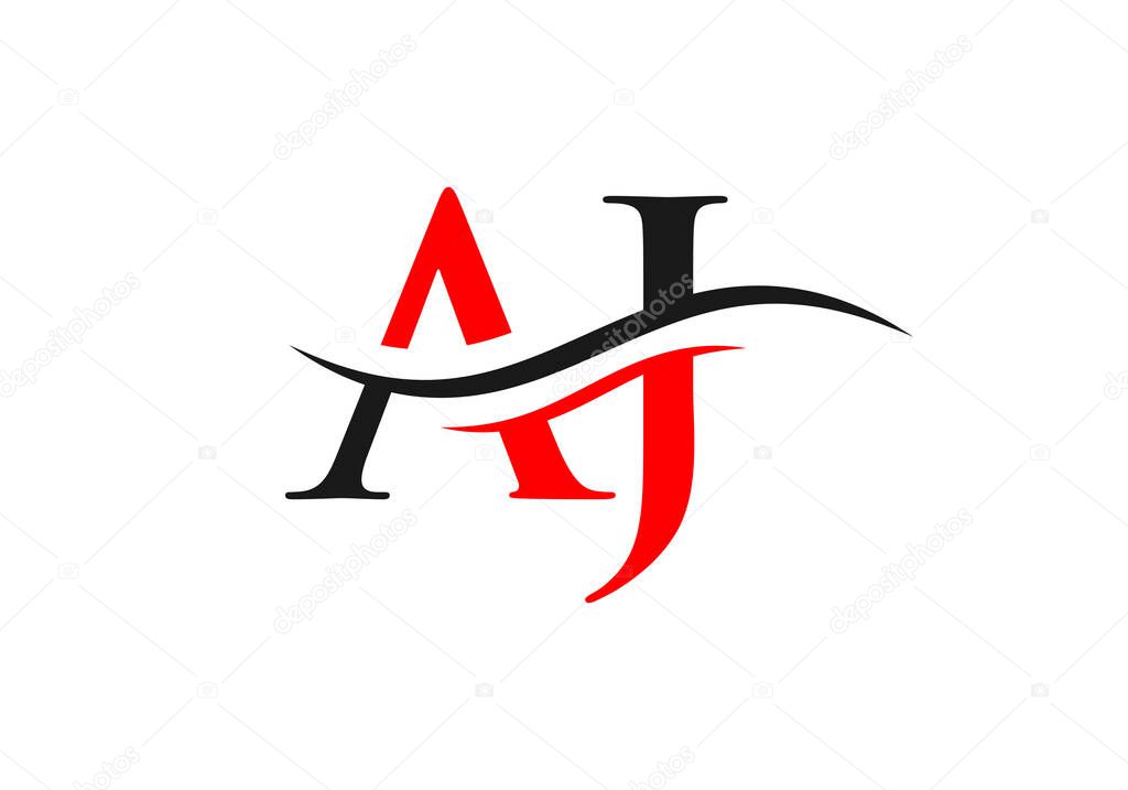 Modern letter AJ logo design Vector. Initial linked letter AJ logo design with creative, minimal and modern trendy