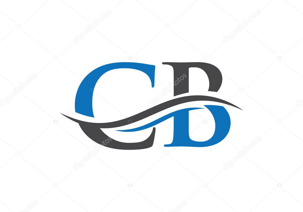 Initial linked letter CB logo design with creative, minimal and modern trendy. Modern letter CB logo design Vector.