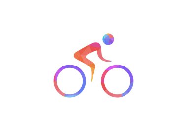 Adam bisiklet vektör simgesi düz stil illüstrasyon. İnsan döngüsü vektör simgesi basit işaret ve modern sembol