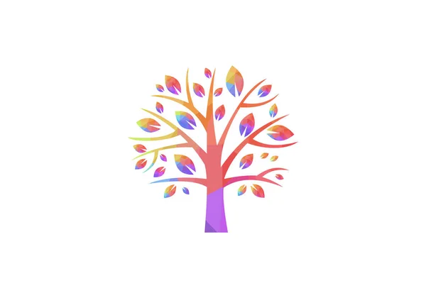 Logotipo Abstracto Del Árbol Logo Del Icono Del Árbol Trabajo — Vector de stock