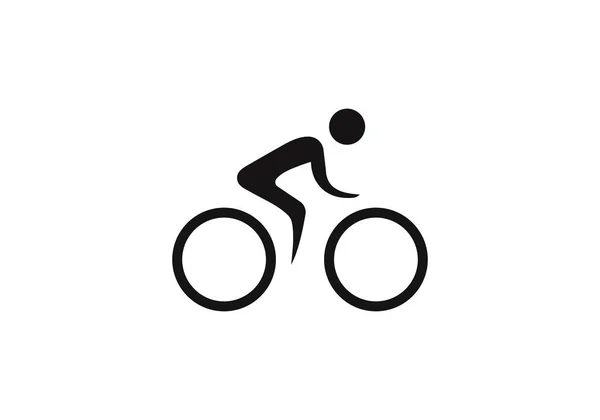 Man Cykling Vektor Ikon Platt Stil Illustration Man Cykling Vektor — Stock vektor