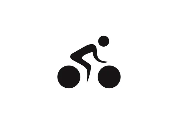 男性サイクリングベクトルアイコンフラットスタイルイラスト 人間のサイクリングベクトルアイコンシンプルな記号と現代的なシンボル — ストックベクタ