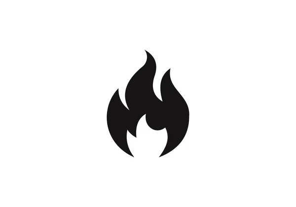 Feuer Logo Feuerflamme Brennen Vektor Schwarze Linie Symbol Entzündliche Warnung — Stockvektor