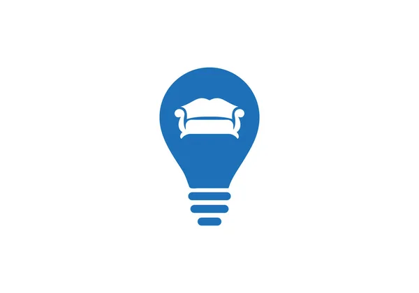 Projeto Logotipo Vetor Sofá Lâmpada Logotipo Decoração Casa Casa — Vetor de Stock