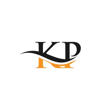 Su dalgası konseptli Premium Harf KP Logo Tasarımı. Modern modayla KP harf logosu tasarımı