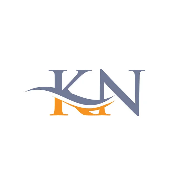 有创意的Kn信与奢侈的概念 现代Kn标志设计用于企业和公司的标识 — 图库矢量图片
