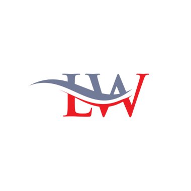 Su Dalgası LW Logo Vektörü. Swoosh Letter LW Logo Tasarımı İş ve şirket kimliği.