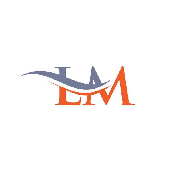 LM Mektup Logosu iş ve şirket kimliği için bağlandı. İlk Harf LM Logo Vektör Şablonu.