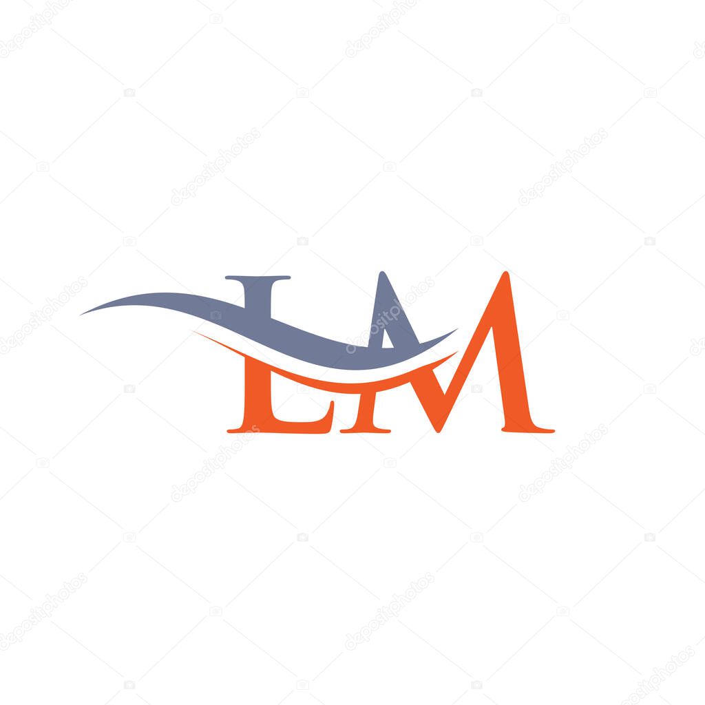 LM Letter Linked Logo for business and company identity. Initial Letter LM Logo Vector Template.