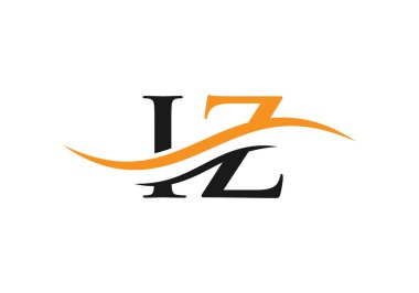 İş ve şirket kimliği için Swoosh Mektup IZ Logo Tasarımı. Modern modayla Su Dalgası IZ Logosu