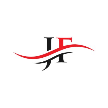Su Dalgası JF Logo Vektörü. Swoosh Mektup JF Logo Tasarımı İş ve şirket kimliği.