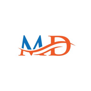 MD Letter Logo 'yu şirket ve iş kimliği için bağladı. İlk Harf MD Logo Vektör Şablonu.