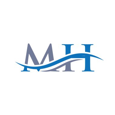 İlk bağlı harf MH logo tasarımı. Modern modayla modern harf MH logo tasarım vektörü