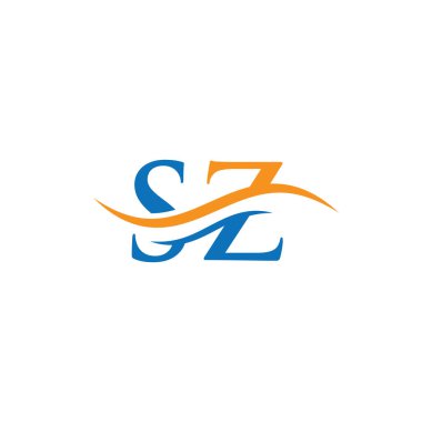 İlk bağlı harf SZ logo tasarımı. Modern modayla modern SZ logo tasarım vektörü