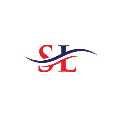 İlk bağlı harf SL logo tasarımı. Modern modayla modern SL logo tasarım vektörü