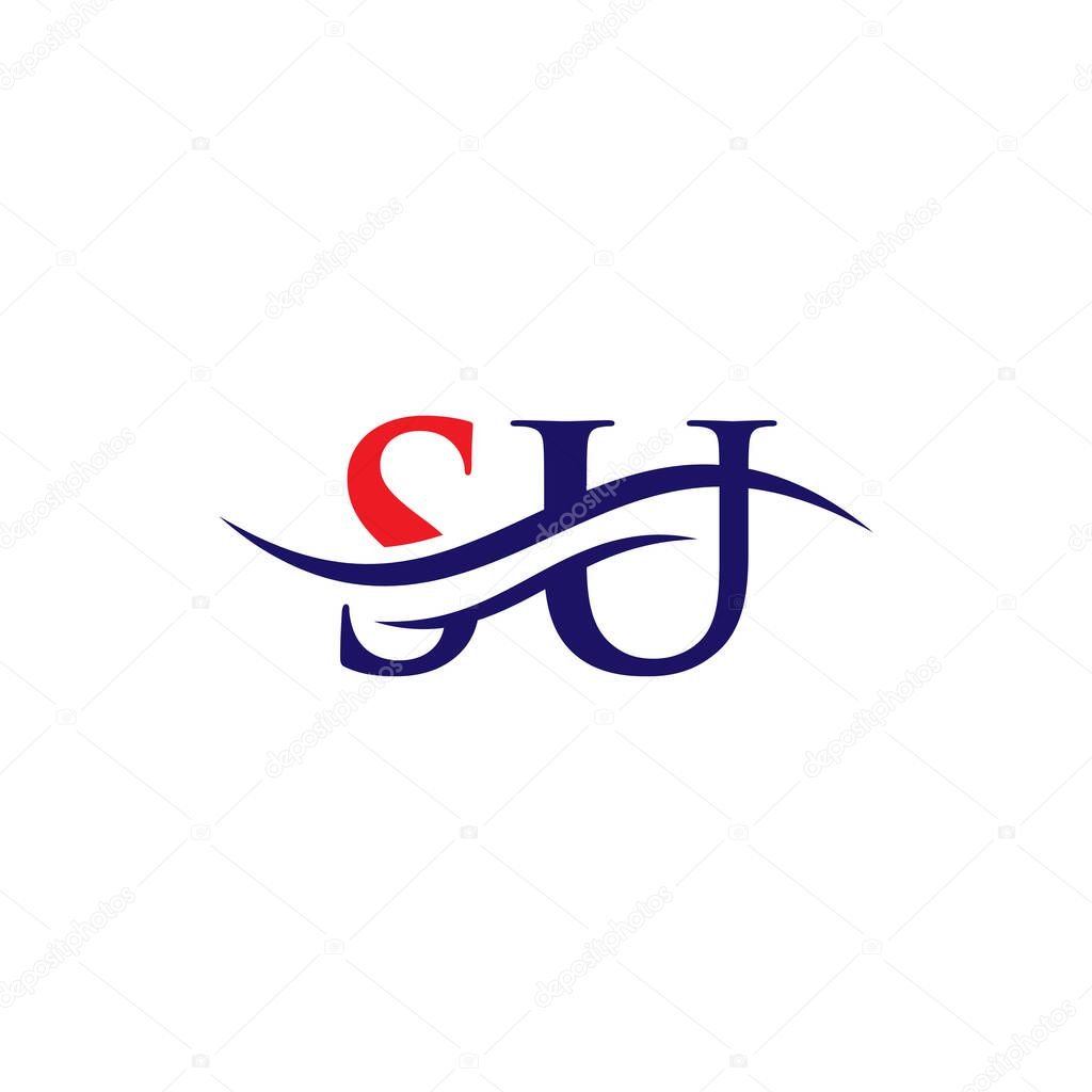 SU Letter Linked Logo for business and company identity. Initial Letter SU Logo Vector Template.