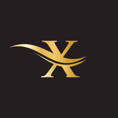 Su dalgası konseptli Premium Harf X Logo Tasarımı. Modern modayla X harfi logo tasarımı