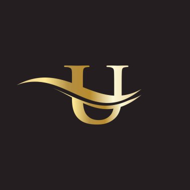 İlk U harfi logo vektör şablonu. U harfi logo tasarımı. U Logo tasarım vektörü