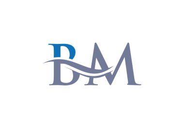 Su dalgası konseptli BM Logo Tasarımı. BM harfi logo tasarımı ve modern trend