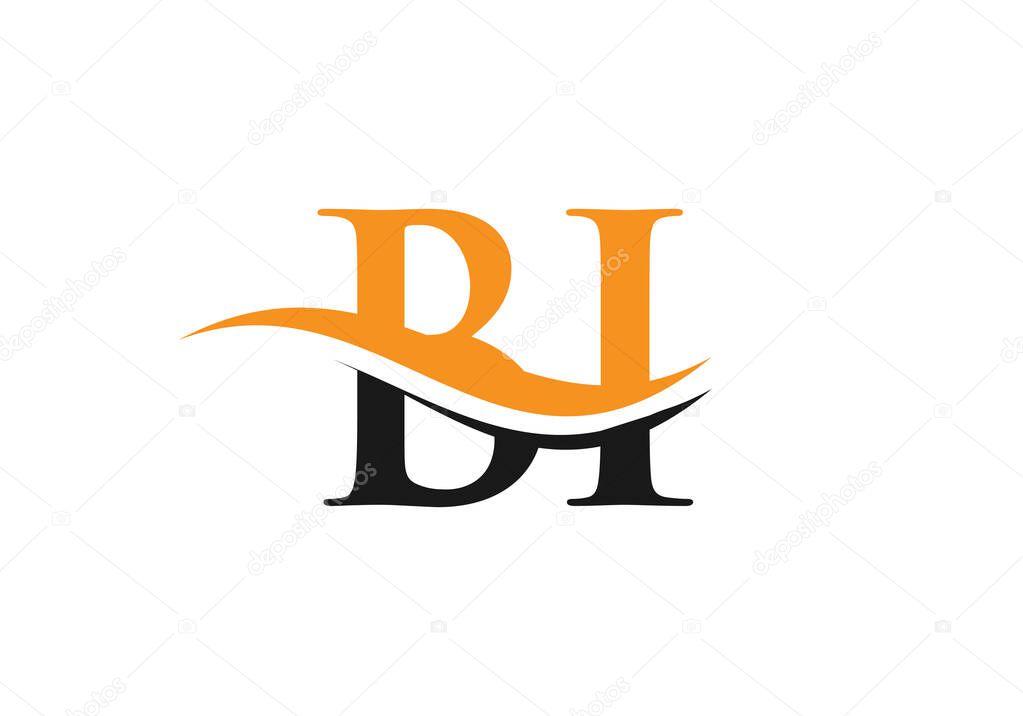 Initial linked letter BI logo design. Modern letter BI logo design vector with modern trendy