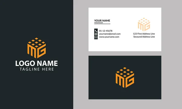 Mülk ve İnşaat MG logosu tasarımı. En az kartvizitle birlikte Creative Modern Trendy ile şirket imzası. Küp MG logo tasarımı