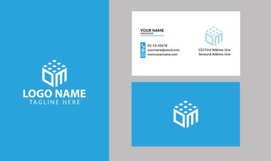 Mülkiyet ve İnşaat DM Logosu tasarımı. En az kartvizitle birlikte Creative Modern Trendy ile şirket imzası. Küp DM logo tasarımı