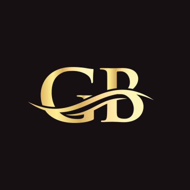 Su Dalgası GB Logo Vektörü. Swoosh Letter GB Logo Tasarımı İş ve şirket kimliği.
