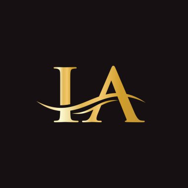 Lüks konseptli yaratıcı İçişleri mektubu. İş ve şirket kimliği için Modern IA Logo Tasarımı.