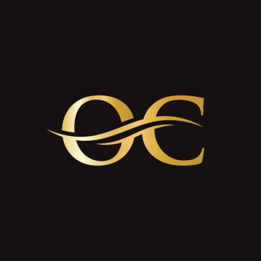 Su Dalgası OC Logo Vektörü. Swoosh Mektup OC Logo Tasarımı İş ve şirket kimliği.