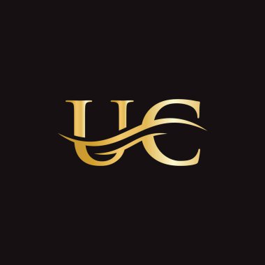 UC logosu. Monogram harfi UC logo tasarımı Vektörü. Modern modayla UC harfi logo tasarımı.