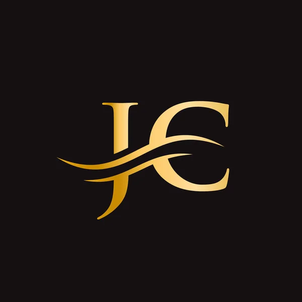 İş ve şirket kimliği için Swoosh Mektup JC Logo Tasarımı. Modern modayla Su Dalgası JC Logosu