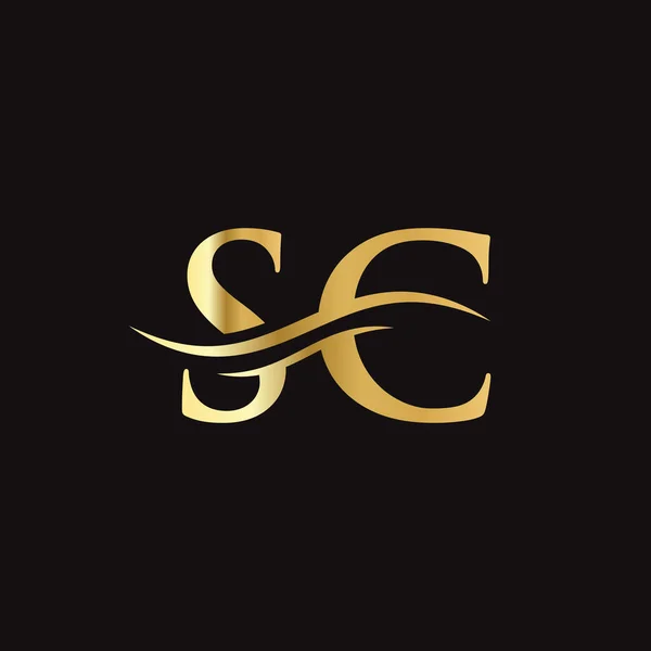 İlk bağlı harf SC logo tasarımı. Modern modaya uygun SC logo tasarım vektörü