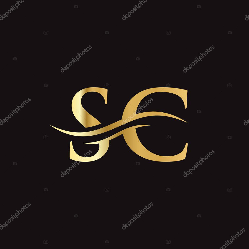 Initial linked letter SC logo design. Modern letter SC logo design vector with modern trendy