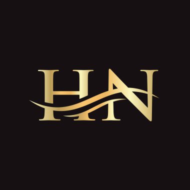HN logosu. Monogram harfli HN logo tasarım Vektörü. Modern modayla HN harf logosu tasarımı.